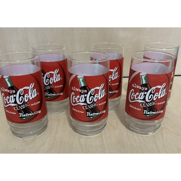 Coca-Cola Glassware Collection Always "Can" Design (16oz) 1997 Set of 6 VTG - Picture 1 of 10